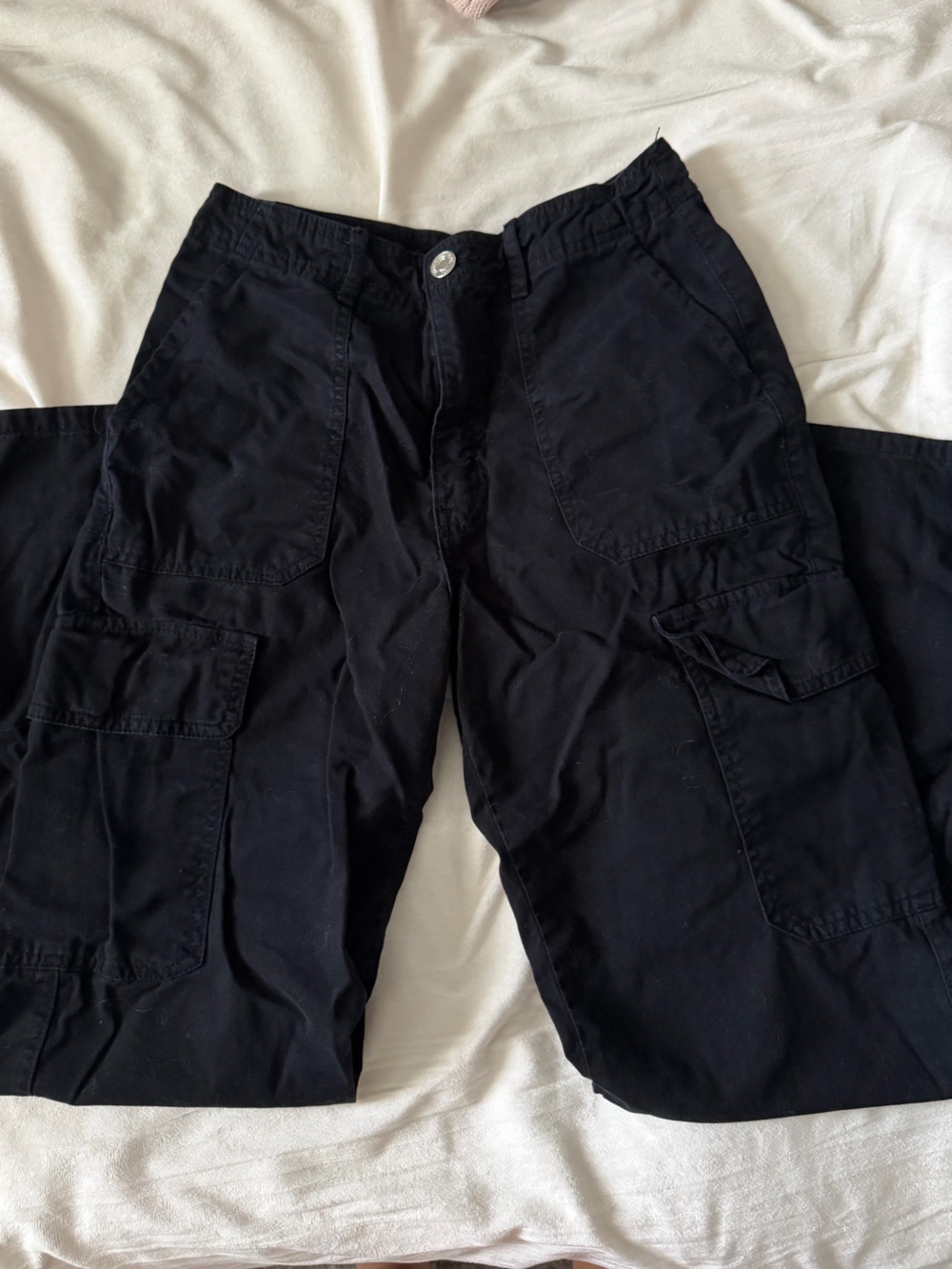 Zara Black Cargo Trousers with Utility Pockets
